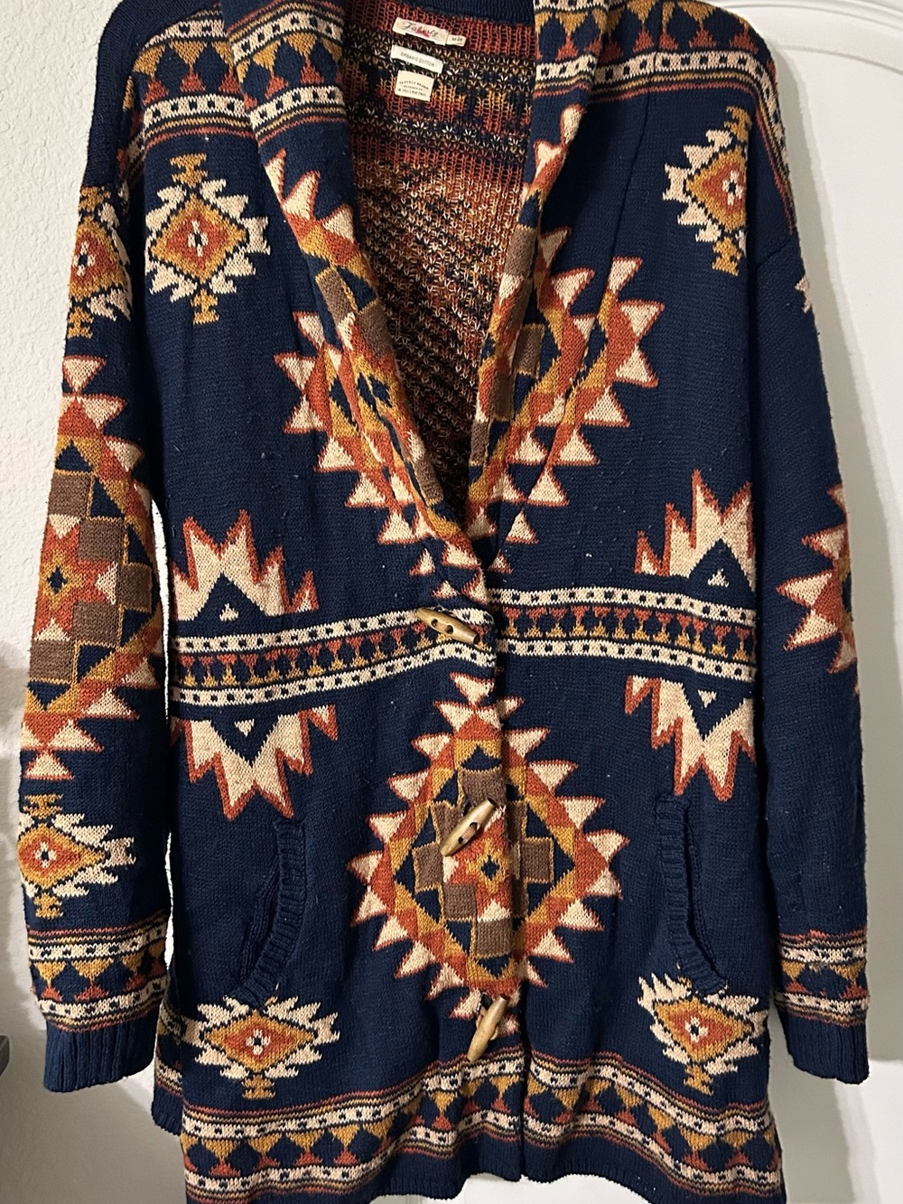 Faherty x Yellowtail Shawl-Collar Cardigan with Brown & Cream Accents